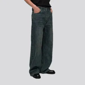 Casual dark baggy vintage men's jeans