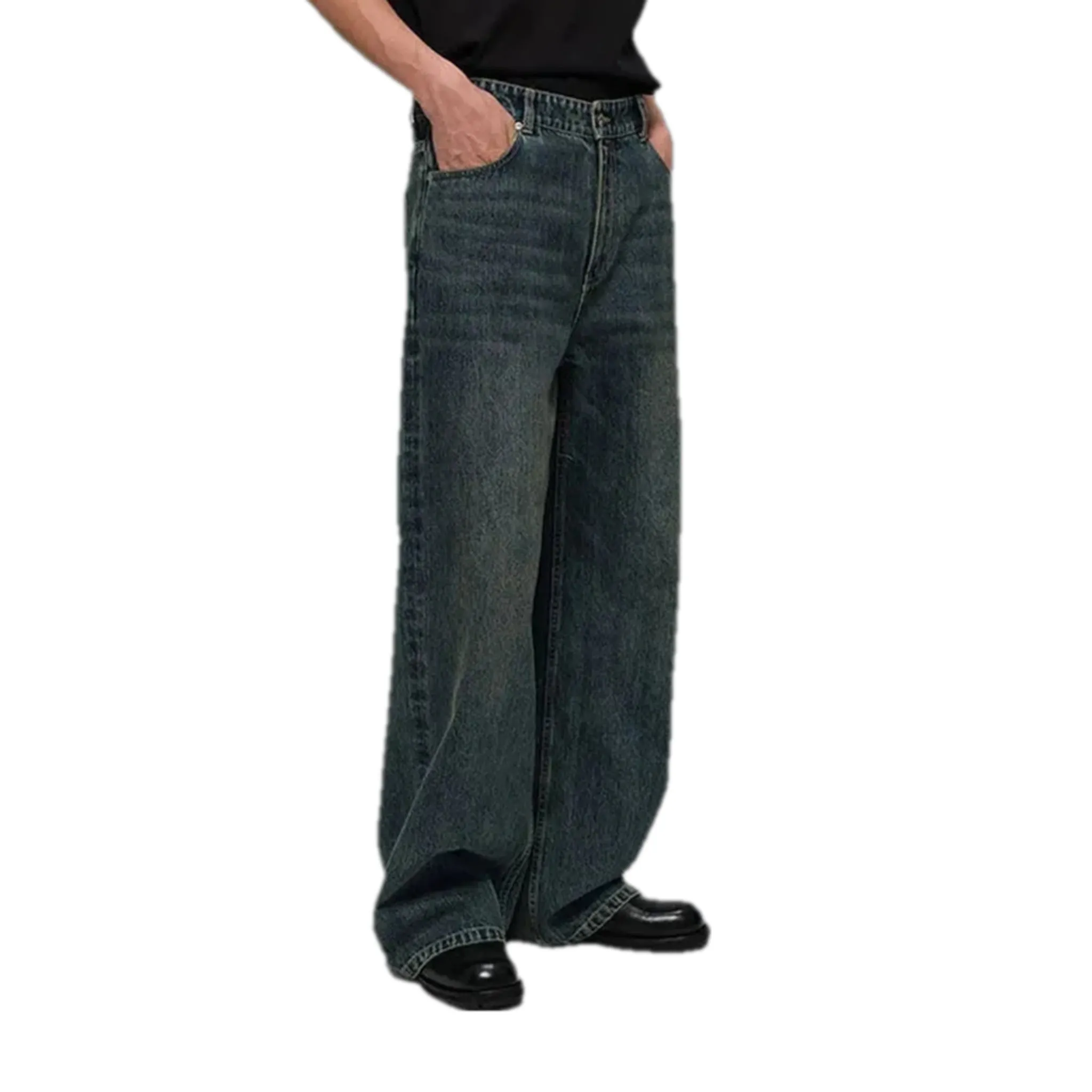 Casual dark baggy vintage men's jeans