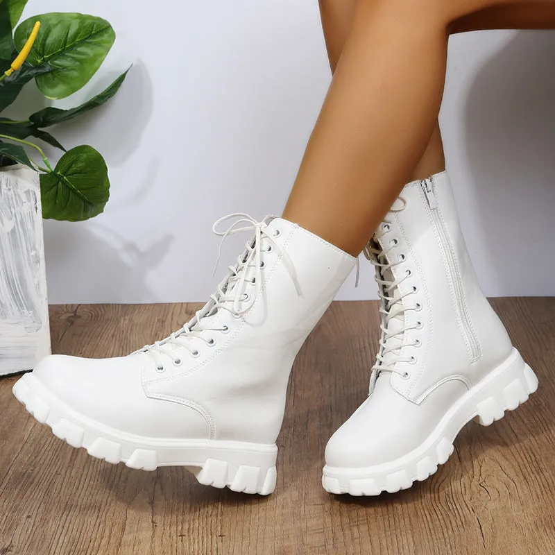 Casual Patchwork Frenulum Round Keep Warm Comfortable Out Door Shoes