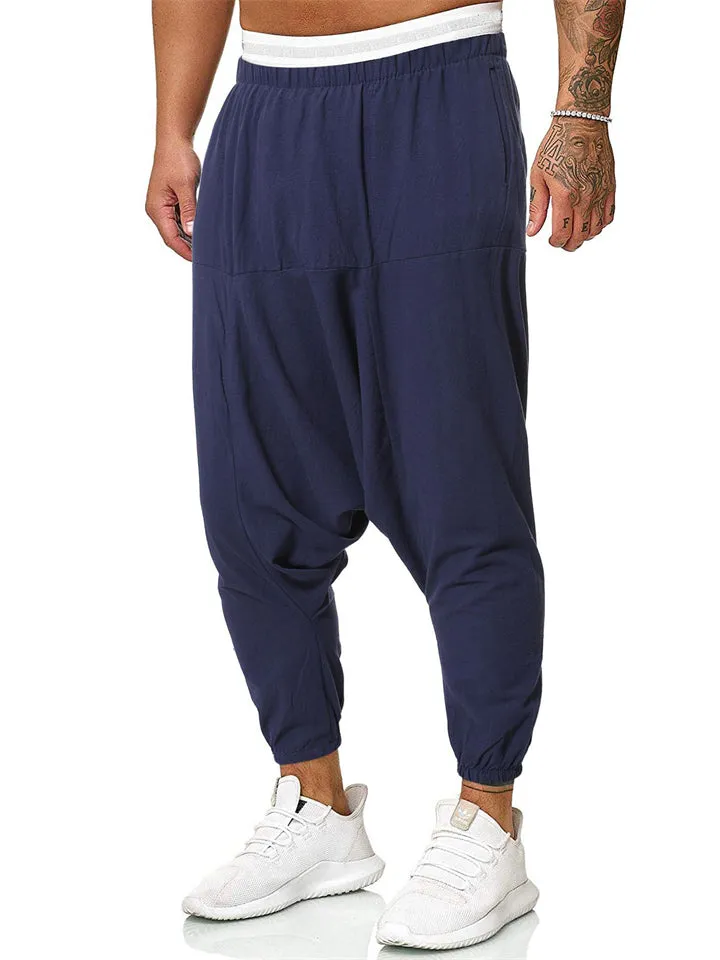 Casual Solid Color Ankle Banded Pants With Pockets