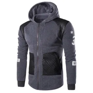 Casual Splicing Zipper Hoodie For Men
