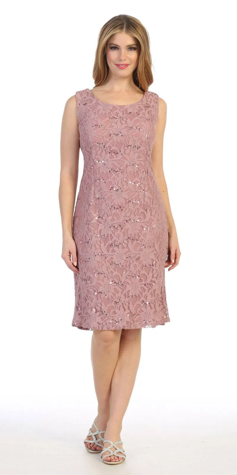Celavie 6365 Short Lace Sleeveless Dress With Poncho Overlay