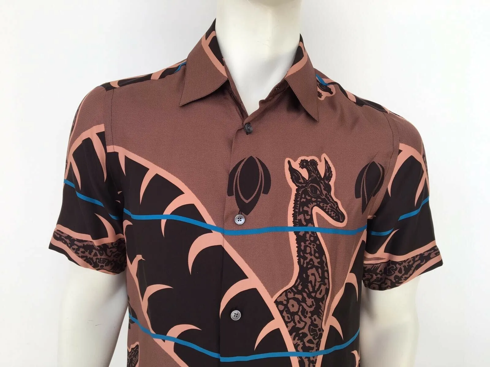Chapman Giraffe Short Sleeve Silk Shirt
