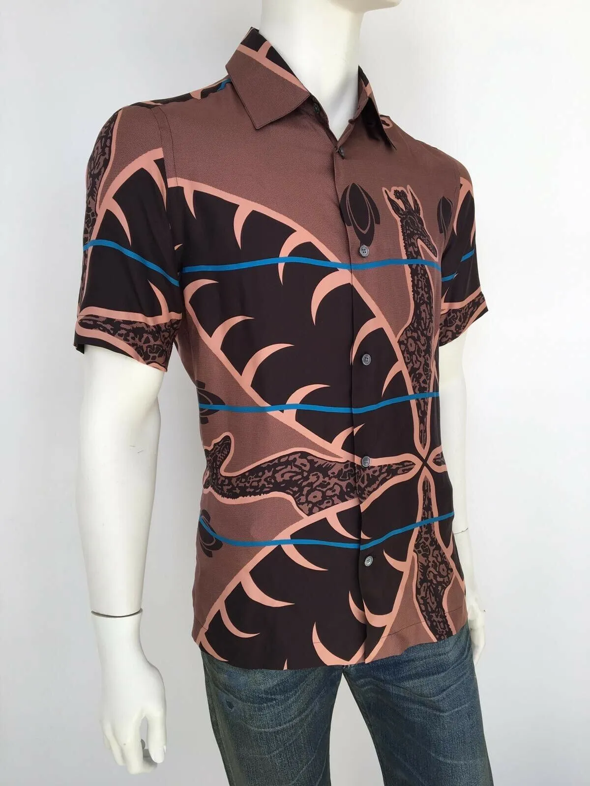 Chapman Giraffe Short Sleeve Silk Shirt
