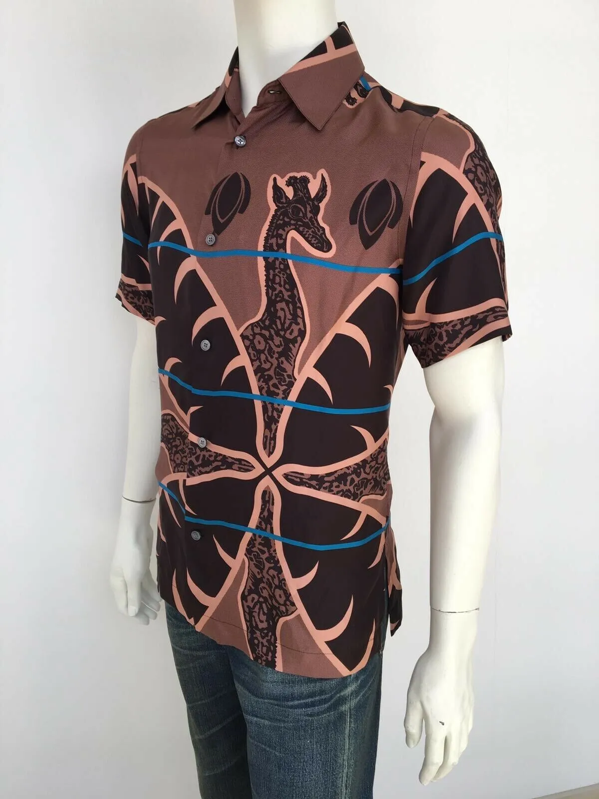 Chapman Giraffe Short Sleeve Silk Shirt