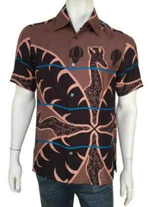 Chapman Giraffe Short Sleeve Silk Shirt