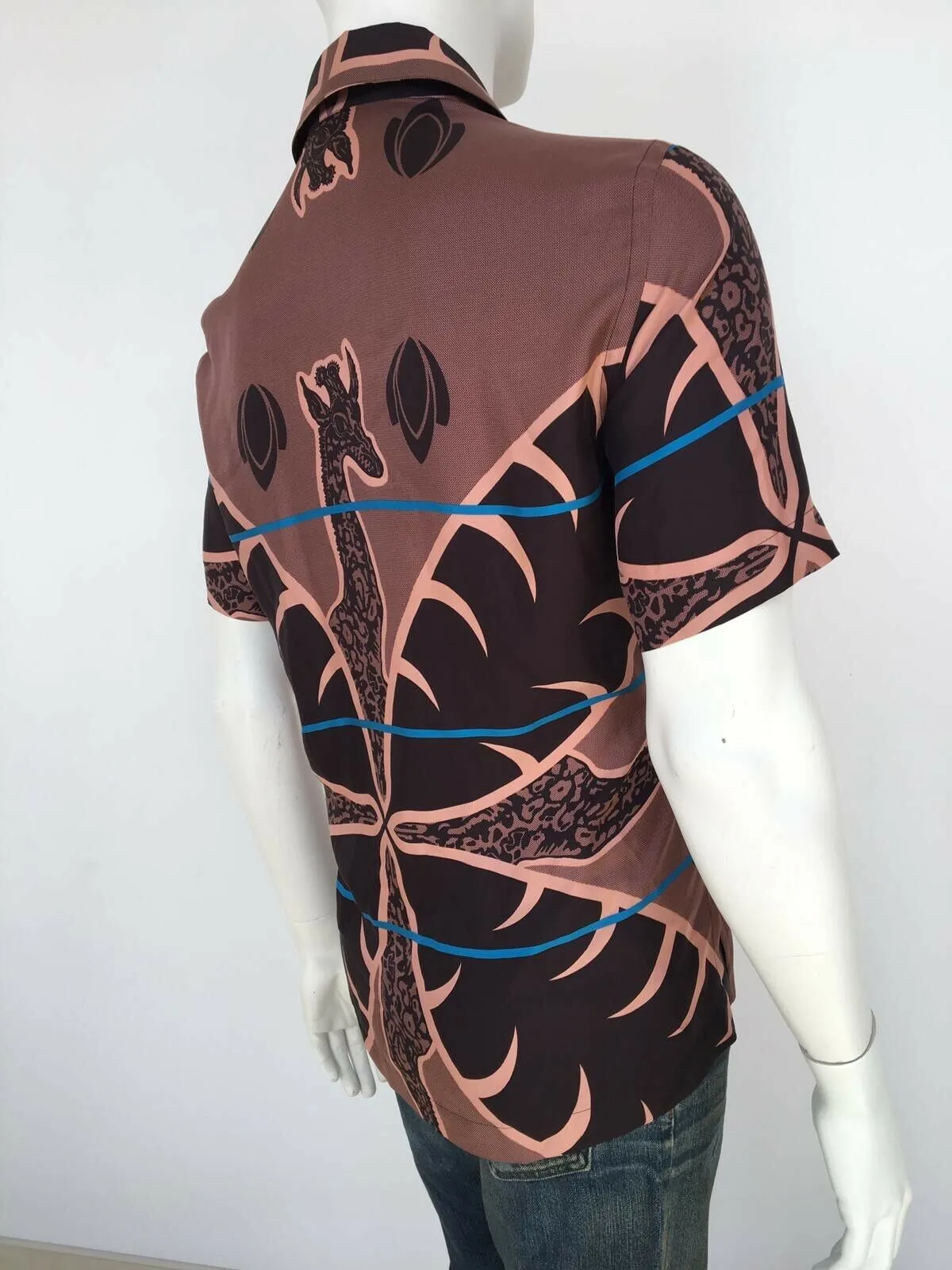 Chapman Giraffe Short Sleeve Silk Shirt