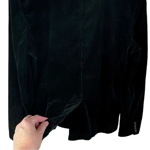 CHAPS Black Corduroy Classic Preppy Casual Slant Pocket Black Blazer Jacket