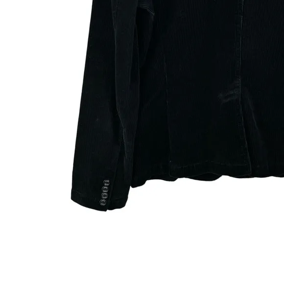 CHAPS Black Corduroy Classic Preppy Casual Slant Pocket Black Blazer Jacket