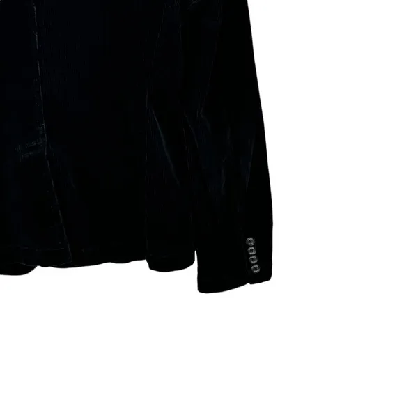 CHAPS Black Corduroy Classic Preppy Casual Slant Pocket Black Blazer Jacket