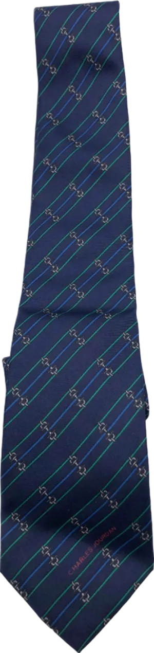 Charles Jourdan Navy Blue Striped Tie