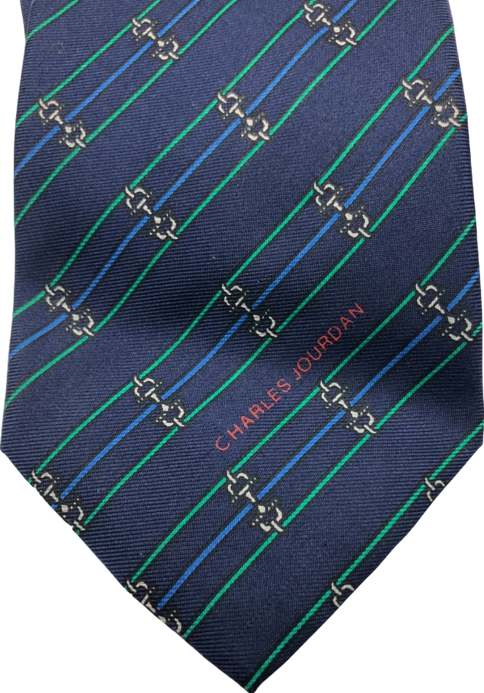 Charles Jourdan Navy Blue Striped Tie
