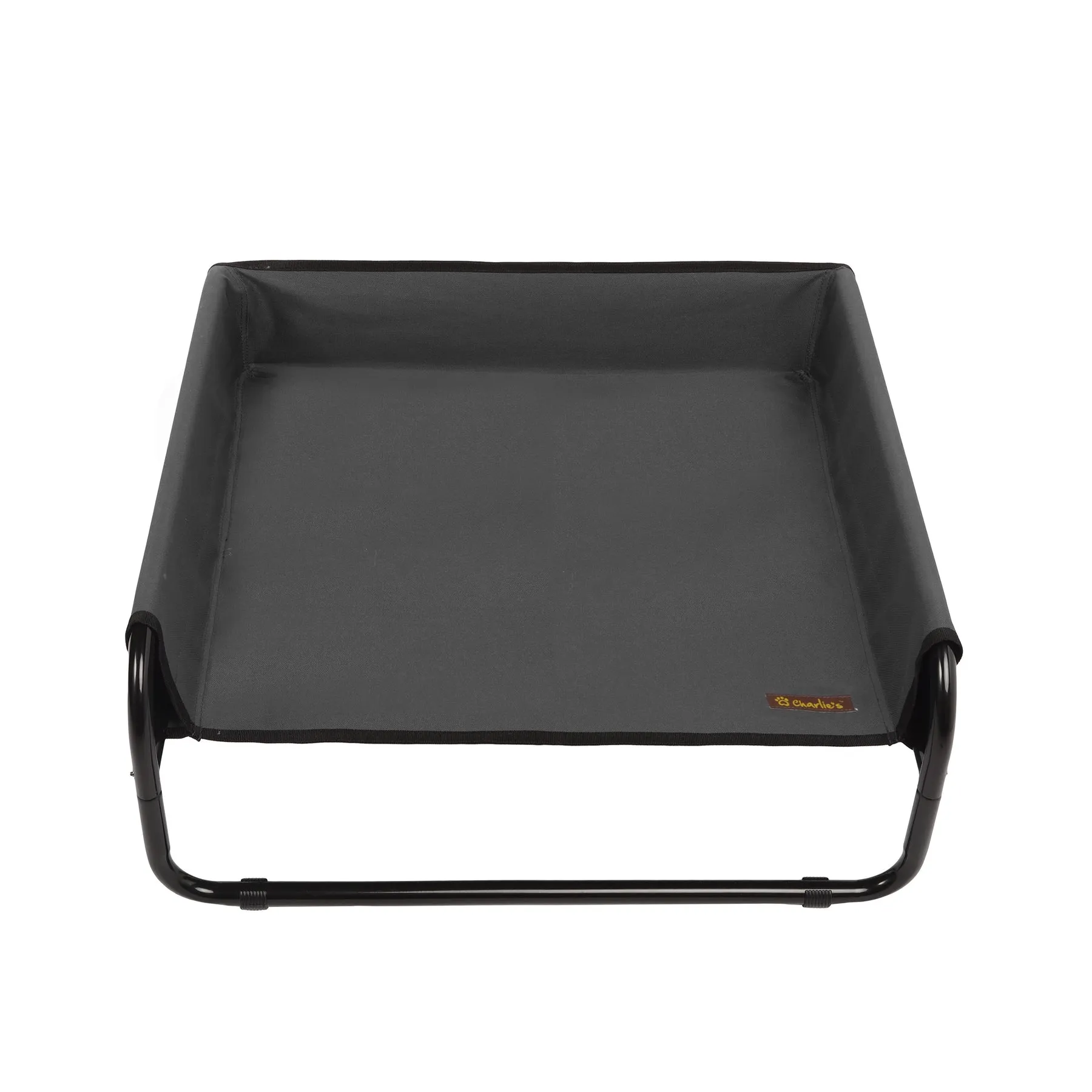 Charlie's High Walled Outdoor Trampoline Dog Bed Black Small