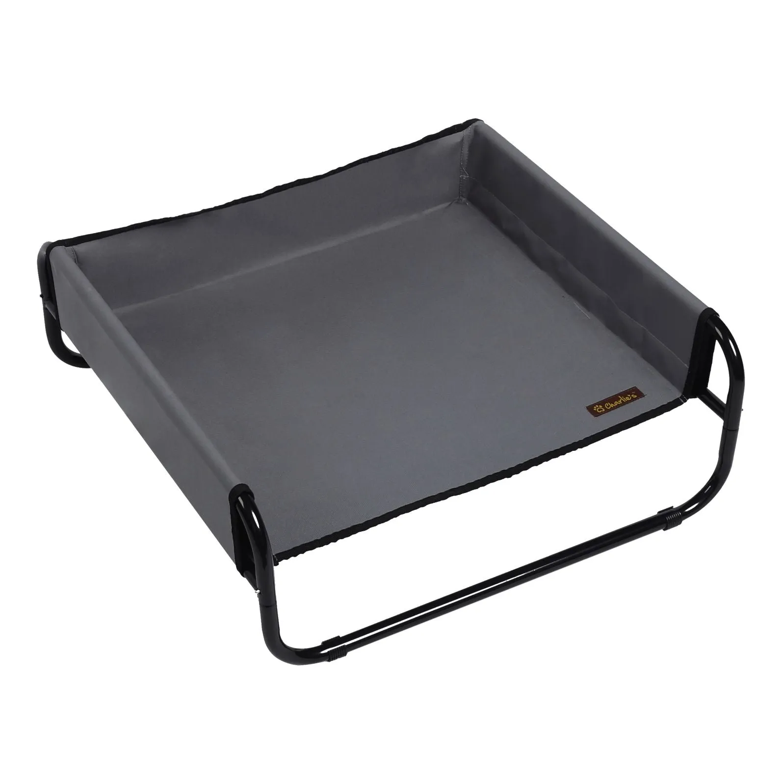Charlie's High Walled Outdoor Trampoline Dog Bed Grey Small