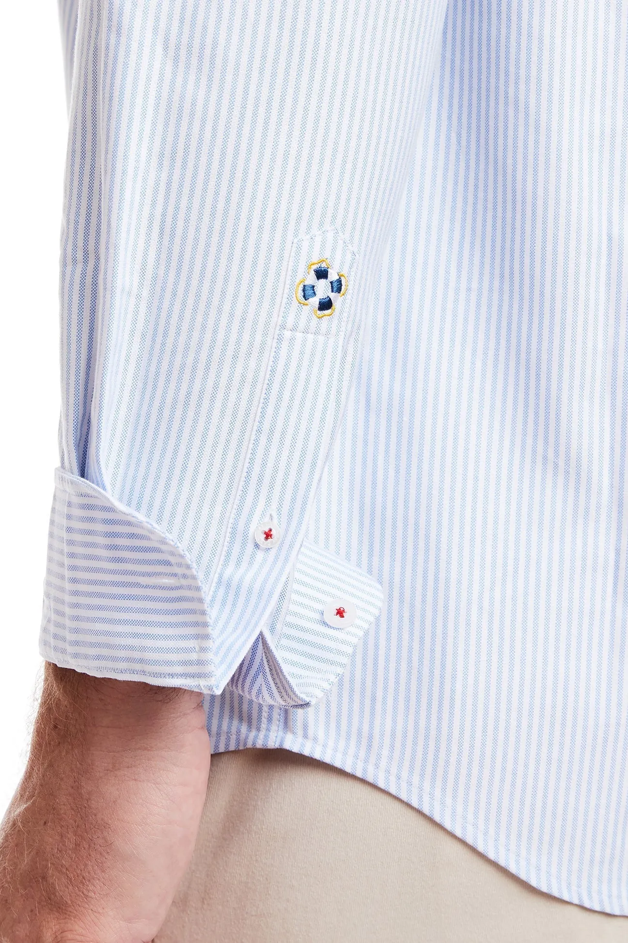 Chase Shirt Oxford Blue Stripe with Single Turkey