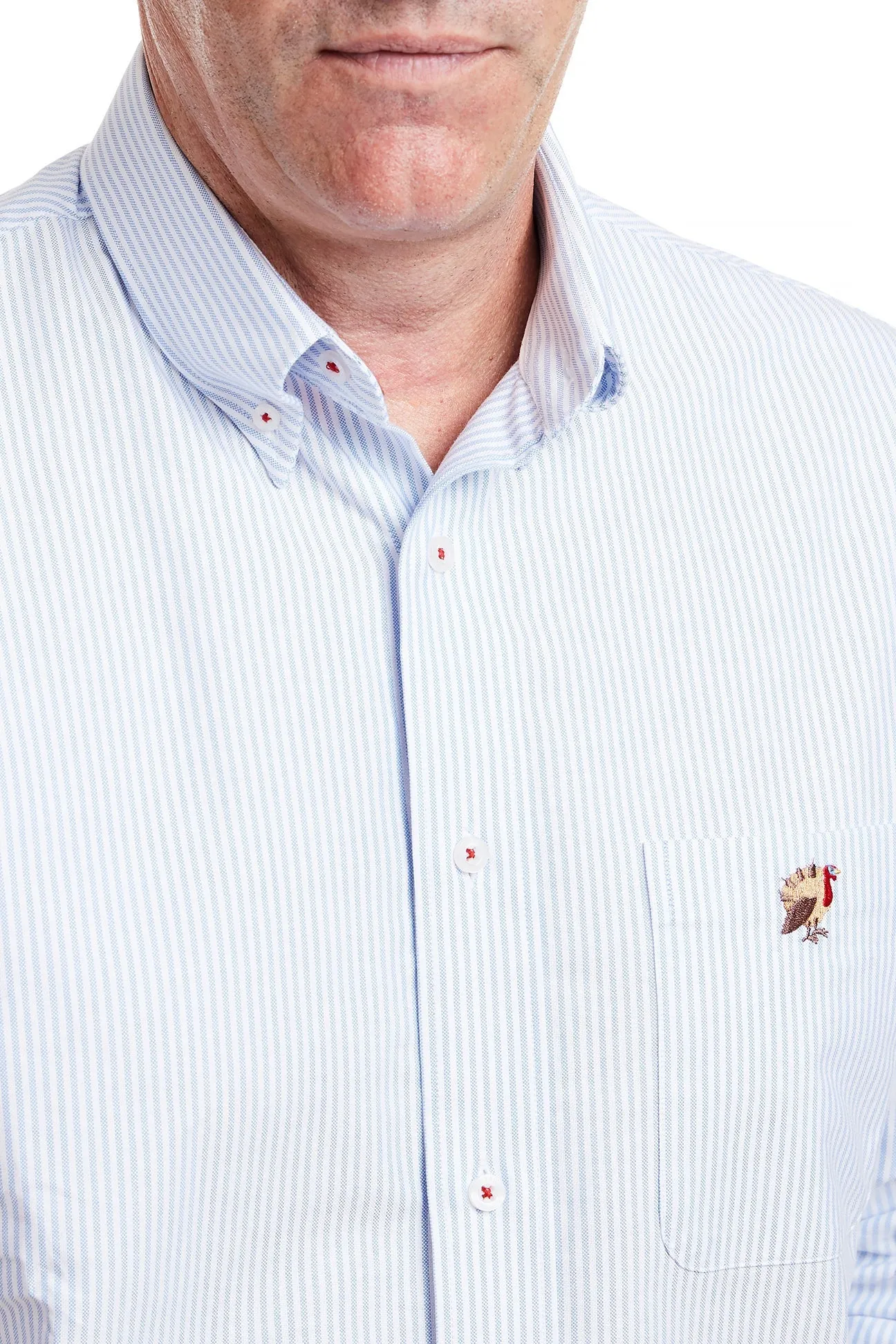 Chase Shirt Oxford Blue Stripe with Single Turkey
