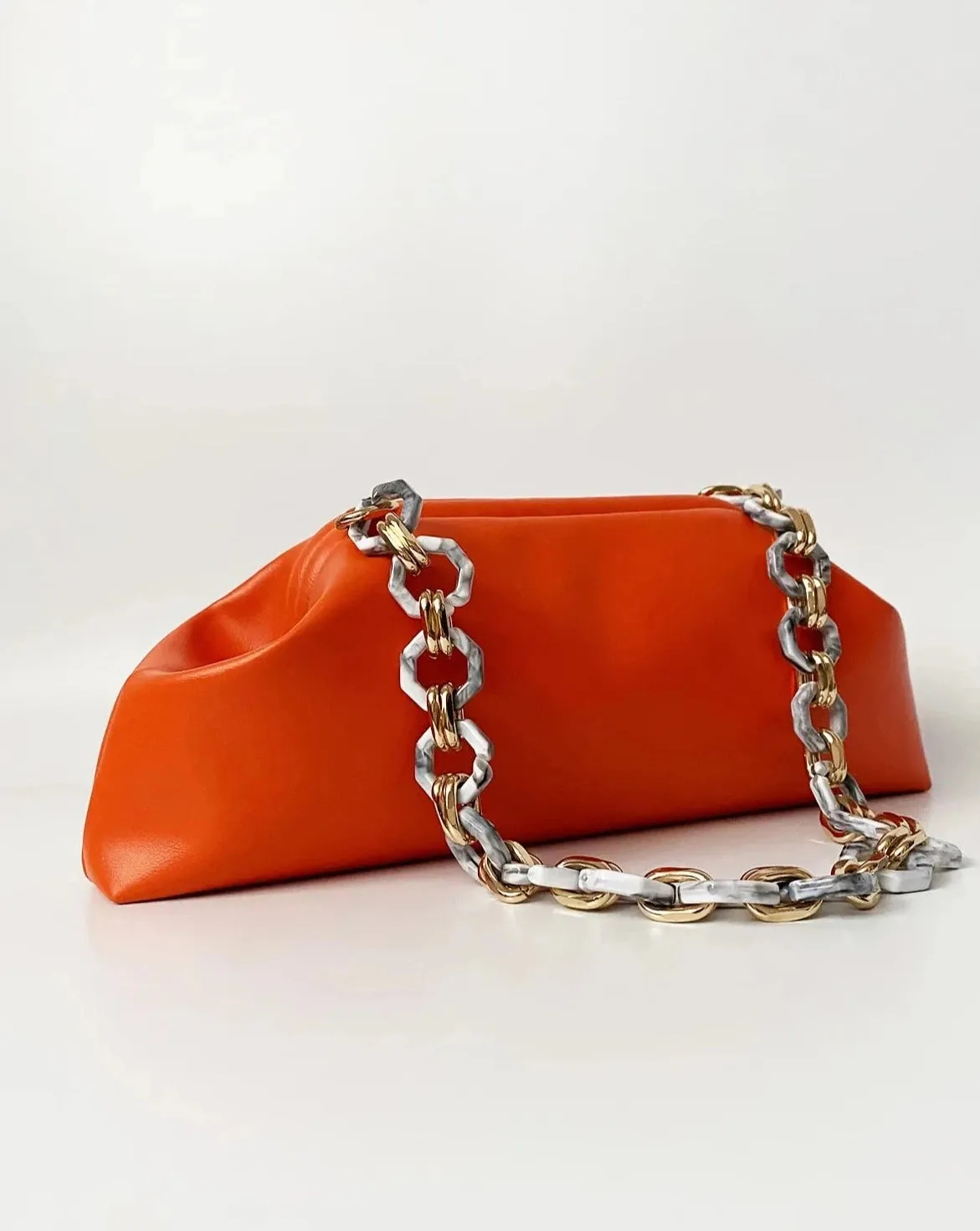 Chic Baguette Shoulder Bag with Chain Strap