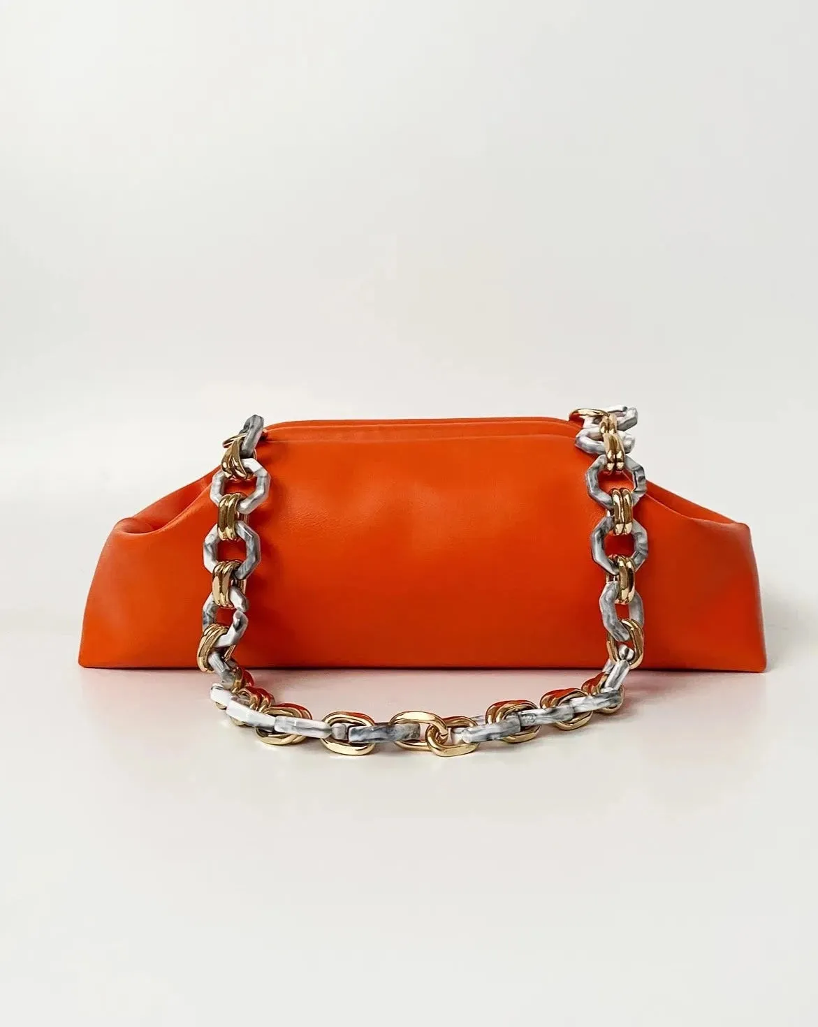 Chic Baguette Shoulder Bag with Chain Strap