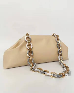 Chic Baguette Shoulder Bag with Chain Strap