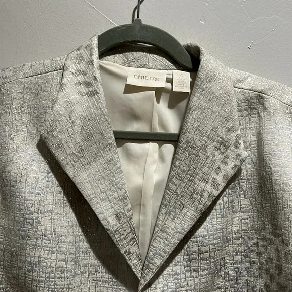 Chico’s Sher Shine Texture Jacket Chico’s 3 or Size 16
