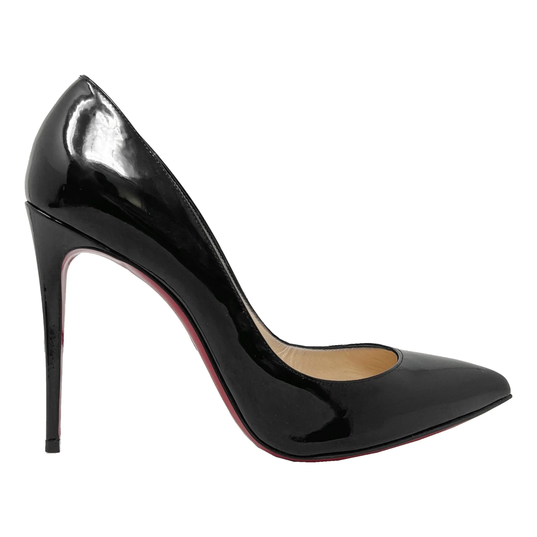 Christian Louboutin Pigalle Follies Black Patent Leather Pumps Heels Size EU 39.5