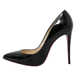 Christian Louboutin Pigalle Follies Black Patent Leather Pumps Heels Size EU 39.5