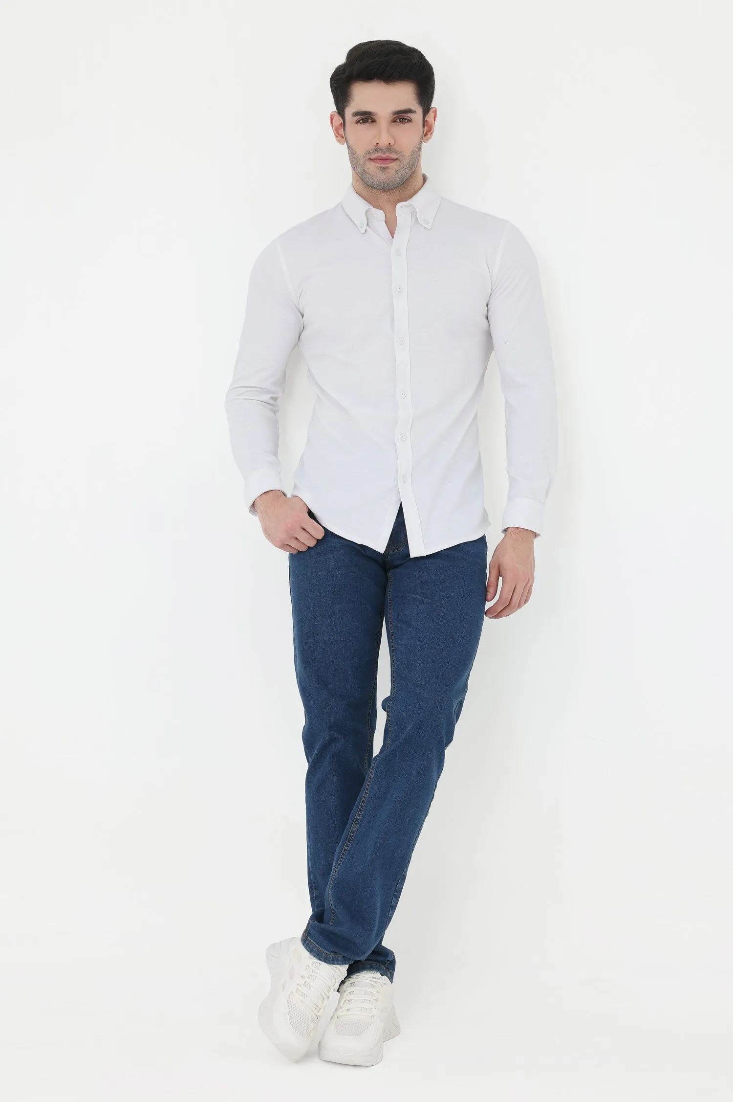 Classic Button-Down Shirt-White