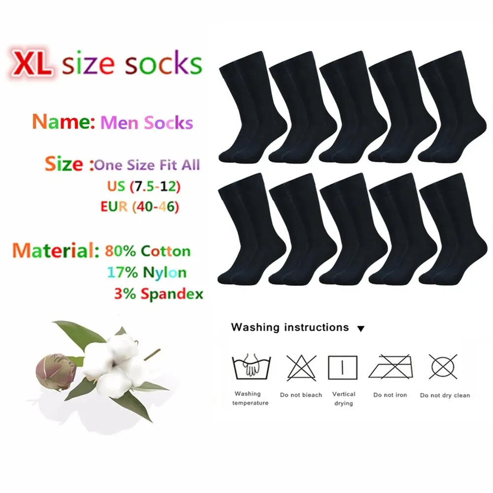 Classic Comfort: Men's Black Cotton Dress Crew Socks