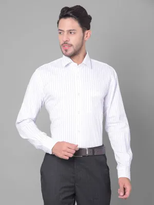 Cobb White Striped Shirt Collar Formal Shirt
