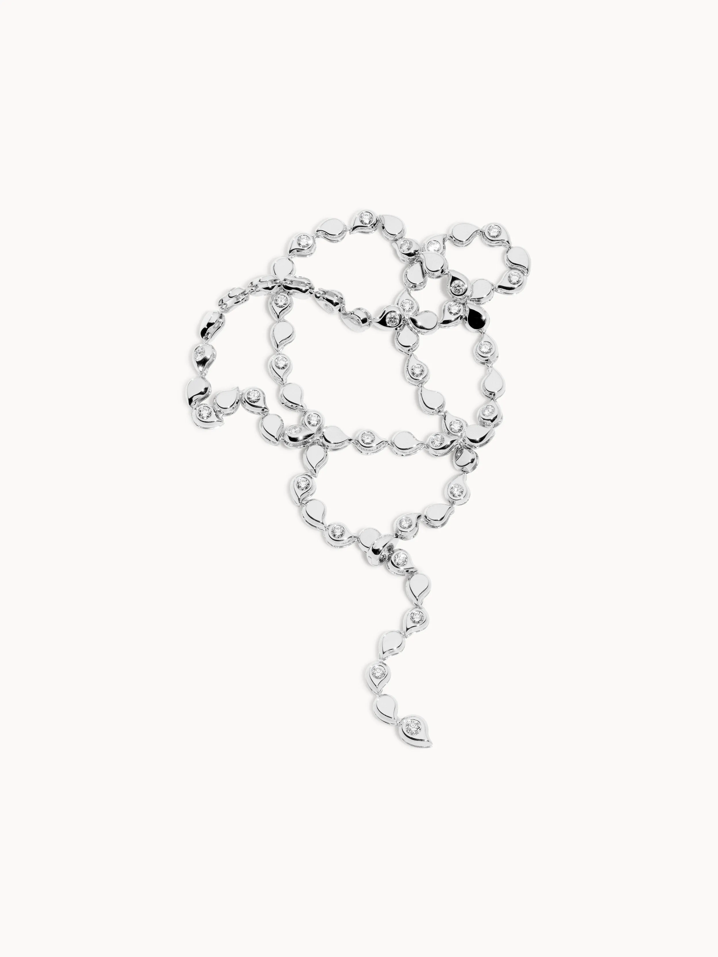 Collier SNOWFLAKES Rivière Classic alternating 18K white gold