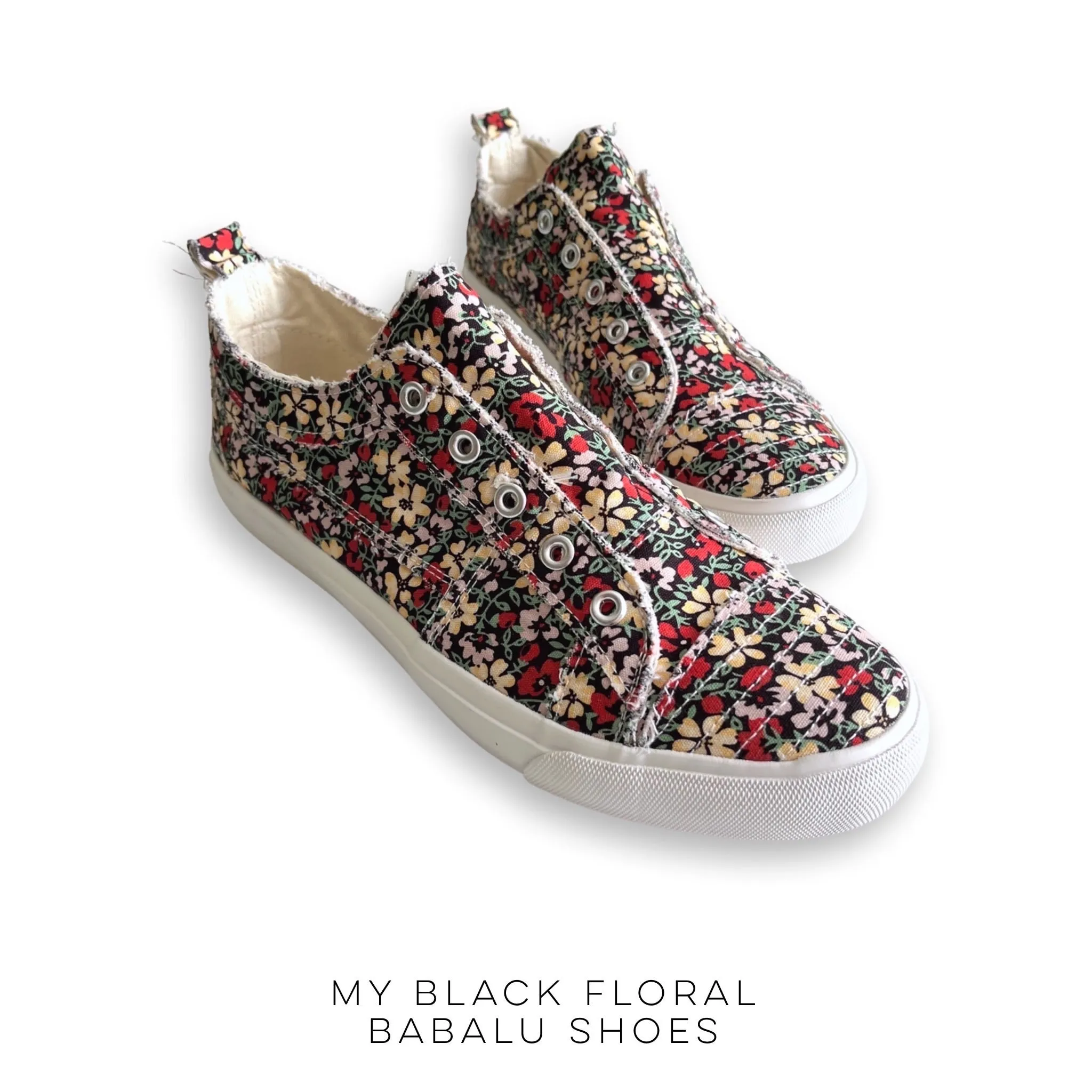 Corkys Black Floral Babalu Shoes