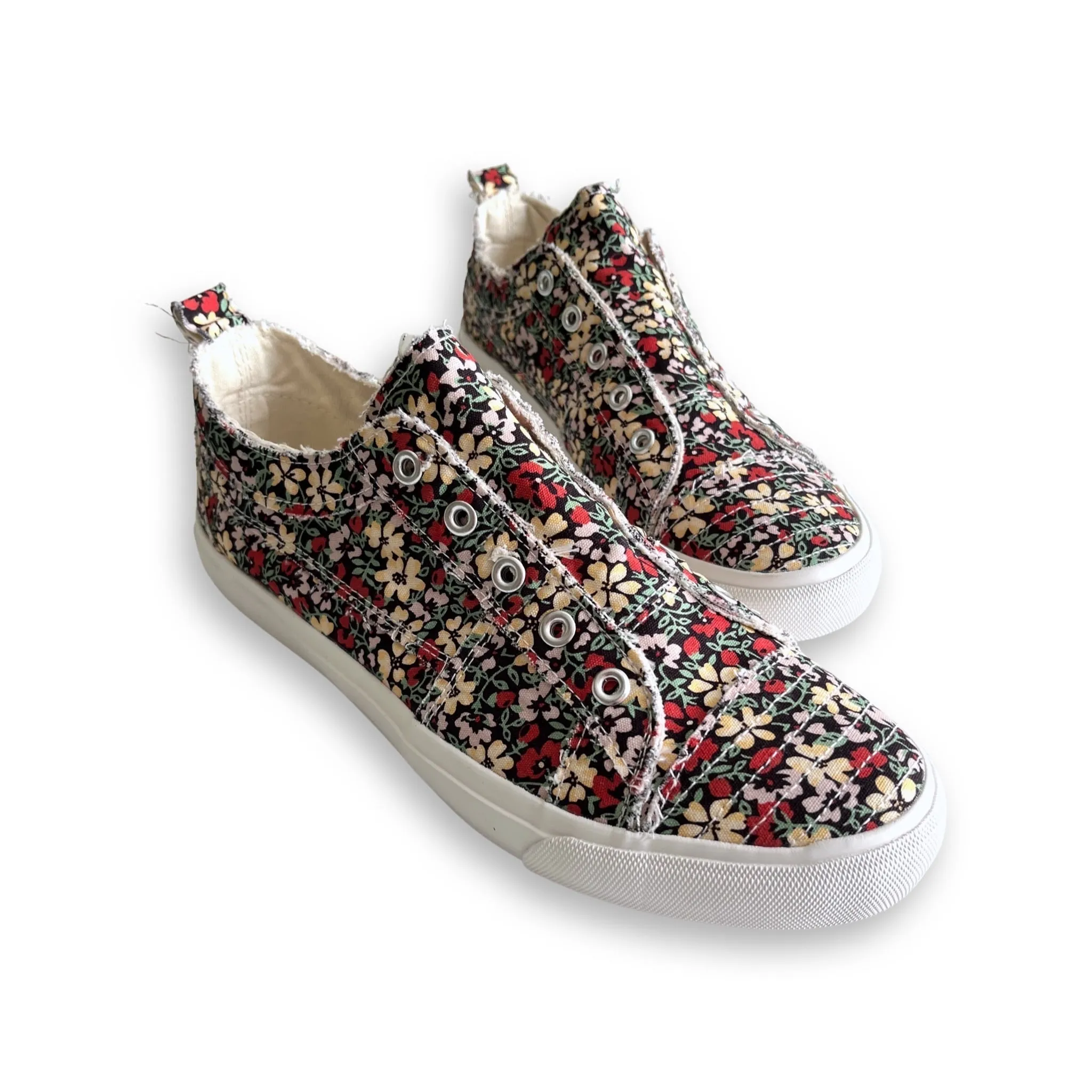 Corkys Black Floral Babalu Shoes