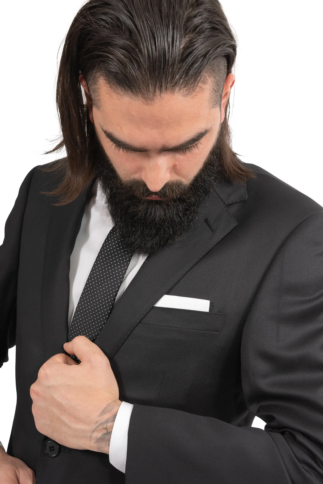 Cosiani Loro Piana Black Wool Suit