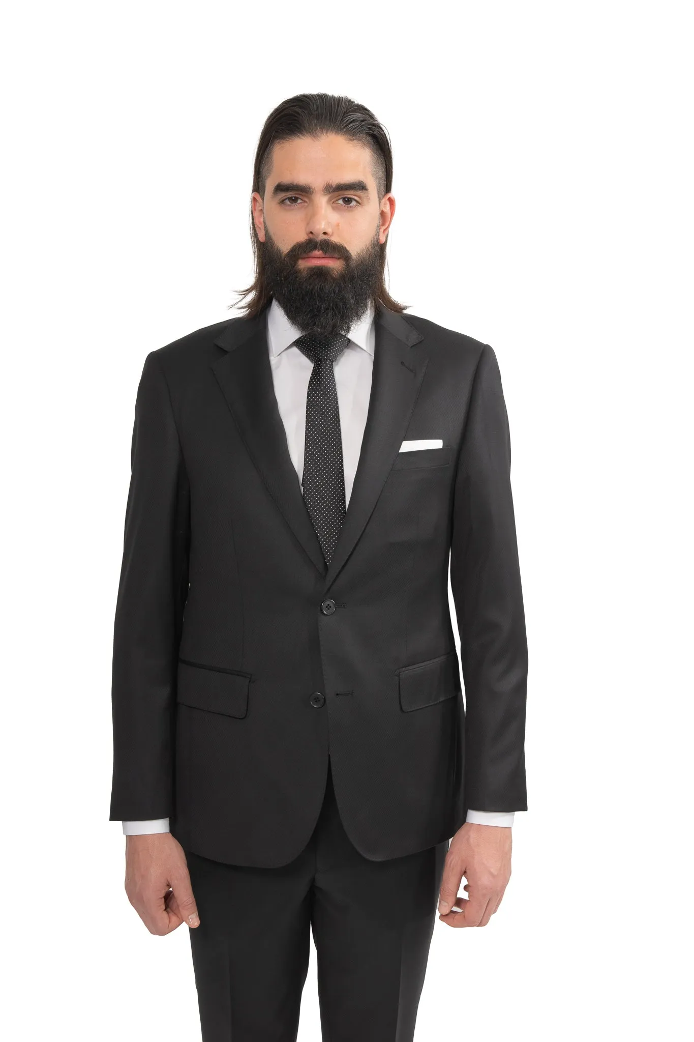 Cosiani Loro Piana Black Wool Suit