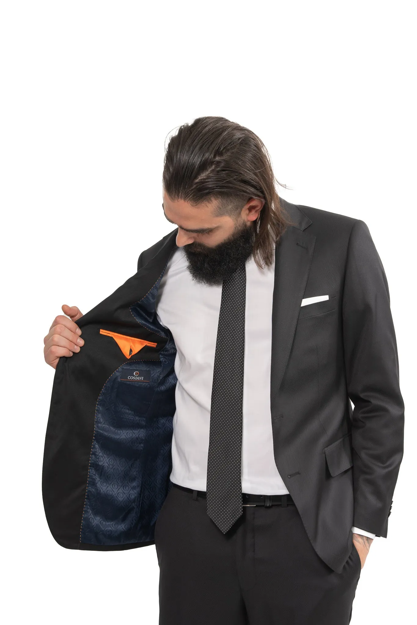 Cosiani Loro Piana Black Wool Suit