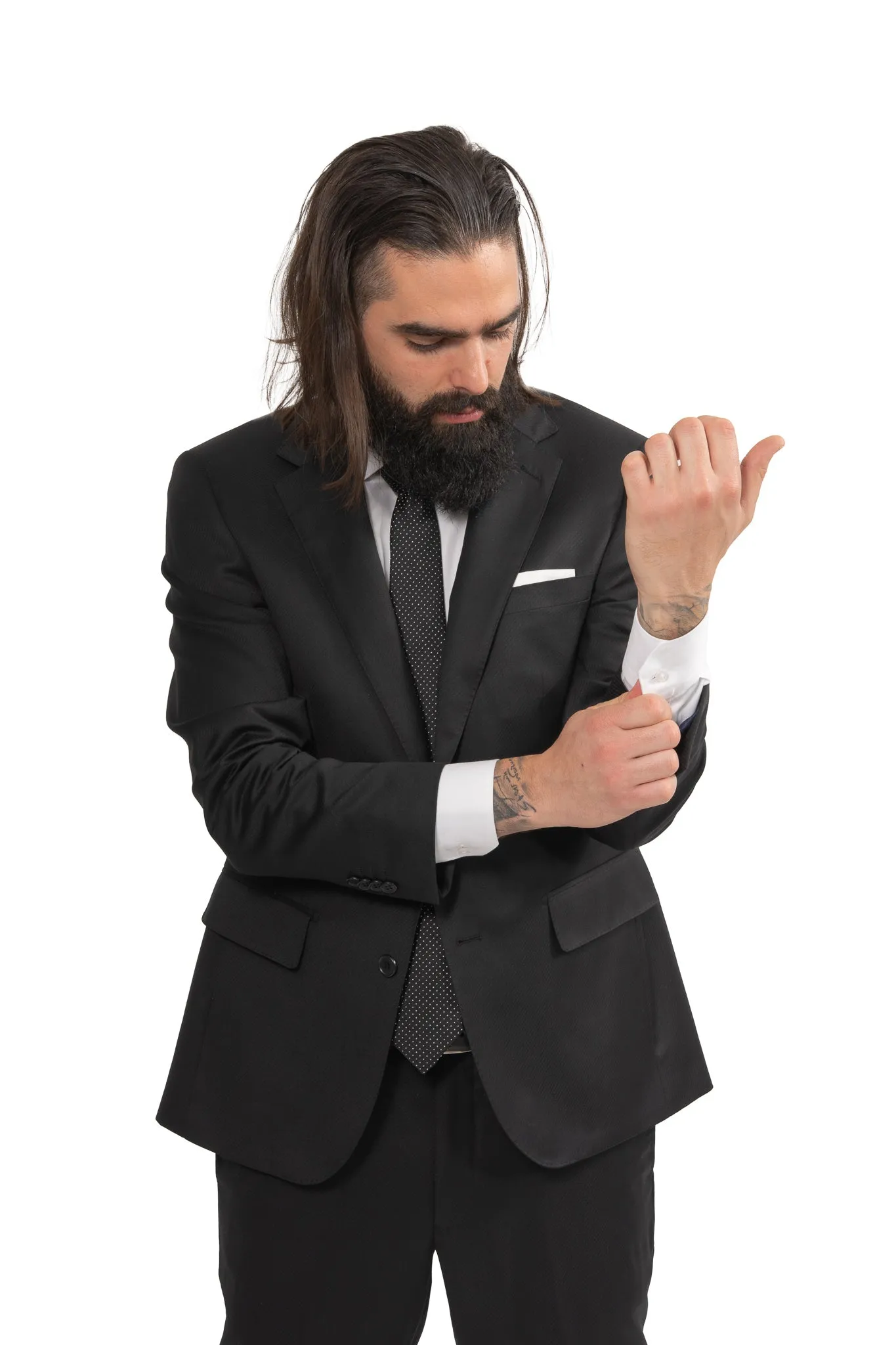 Cosiani Loro Piana Black Wool Suit