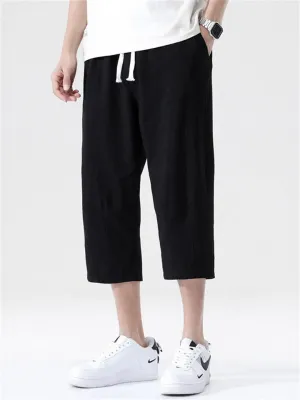Cotton Linen Fashion Simple Straight Leg Men's Pants
