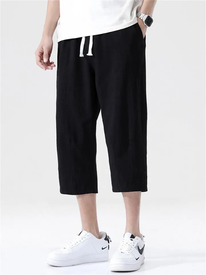 Cotton Linen Fashion Simple Straight Leg Men's Pants