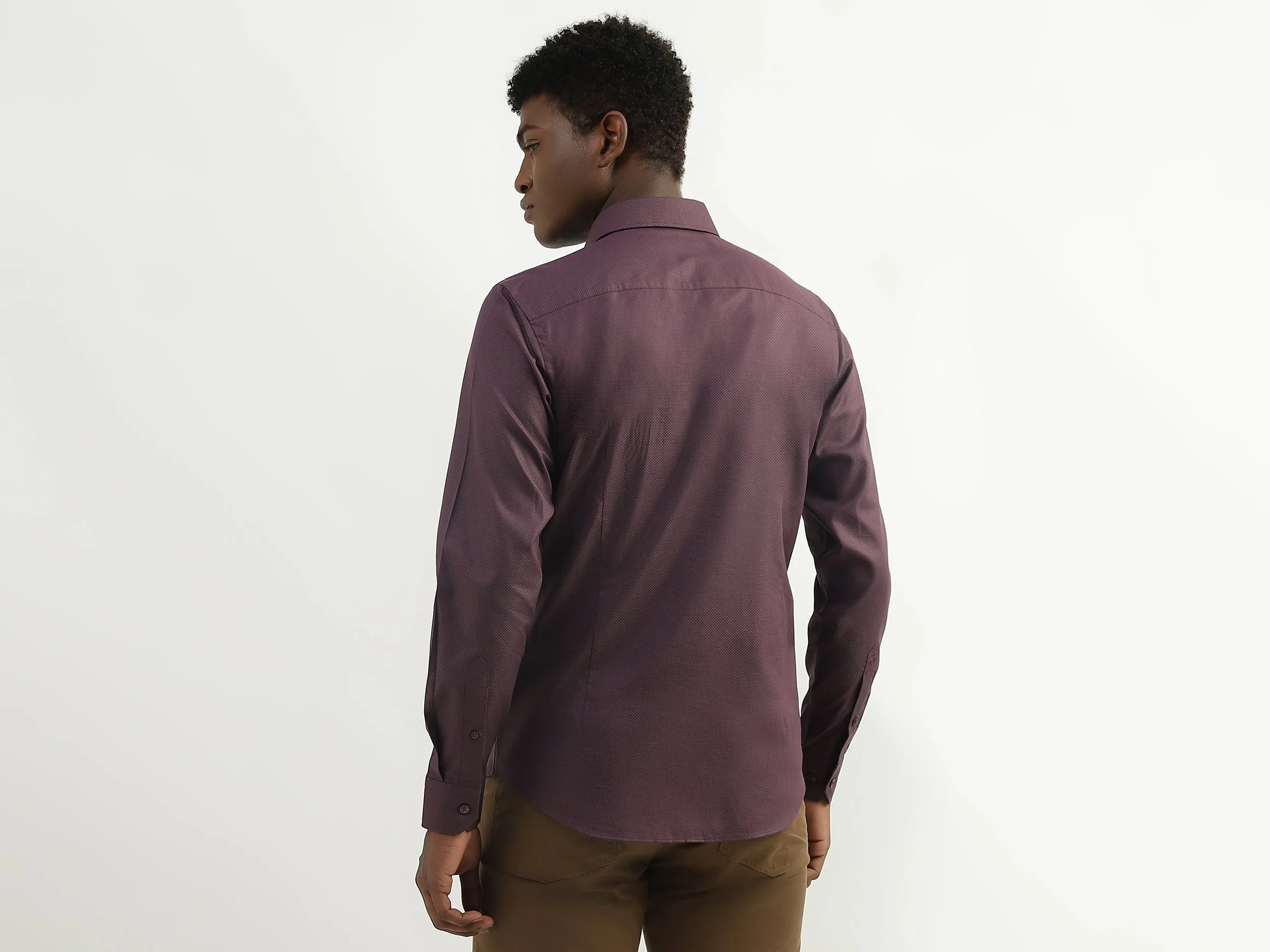 Cotton Solid Spread Collar Mens Shirts