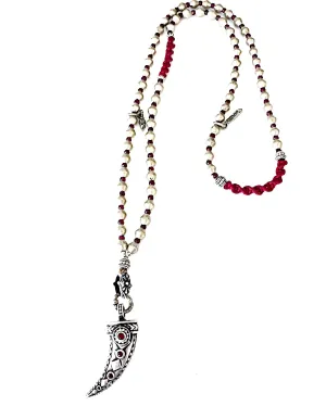 Creative Garnet Tusk Necklace