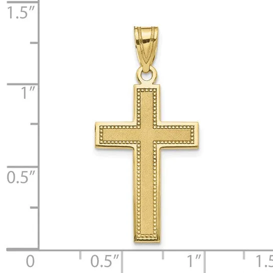 Cross Pendant With Simple Pattern in 10K Gold