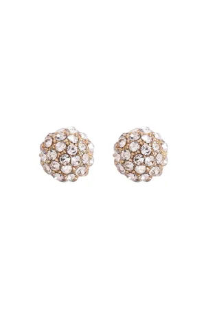 CRYSTAL CASTING PAVE BALL EARRINGS