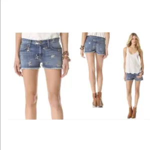 Current/Elliott The Boyfriend Super Loved Rose Gold Stars Shorts 27