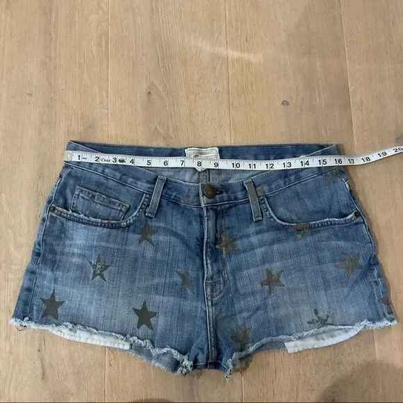 Current/Elliott The Boyfriend Super Loved Rose Gold Stars Shorts 27