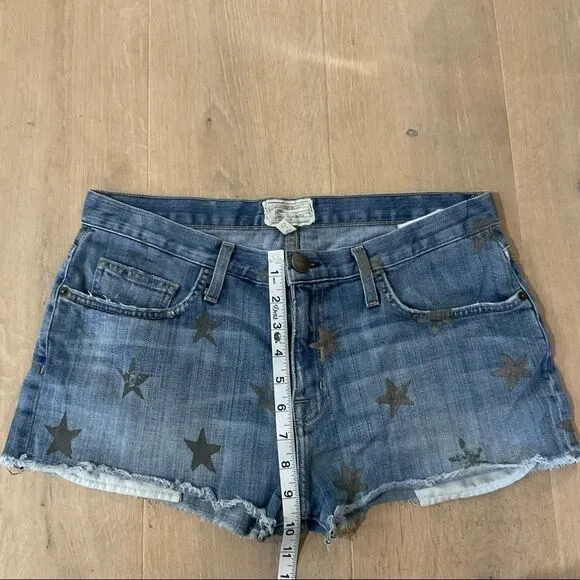 Current/Elliott The Boyfriend Super Loved Rose Gold Stars Shorts 27