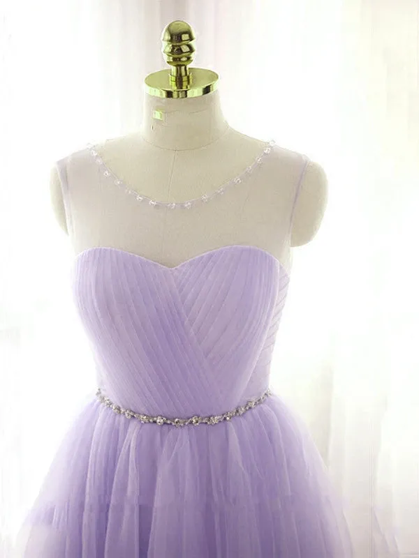 Cute Lavender Homecoming Dress with Belt, Lovely Short Prom Dress