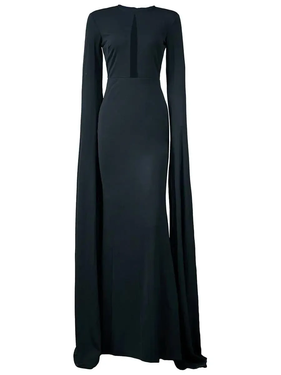 Cutout Cape Sleeve Mermaid Formal Dress M0924
