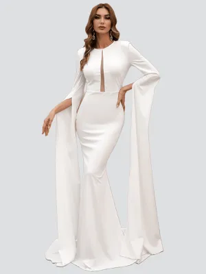 Cutout Cape Sleeve Mermaid Formal Dress M0924