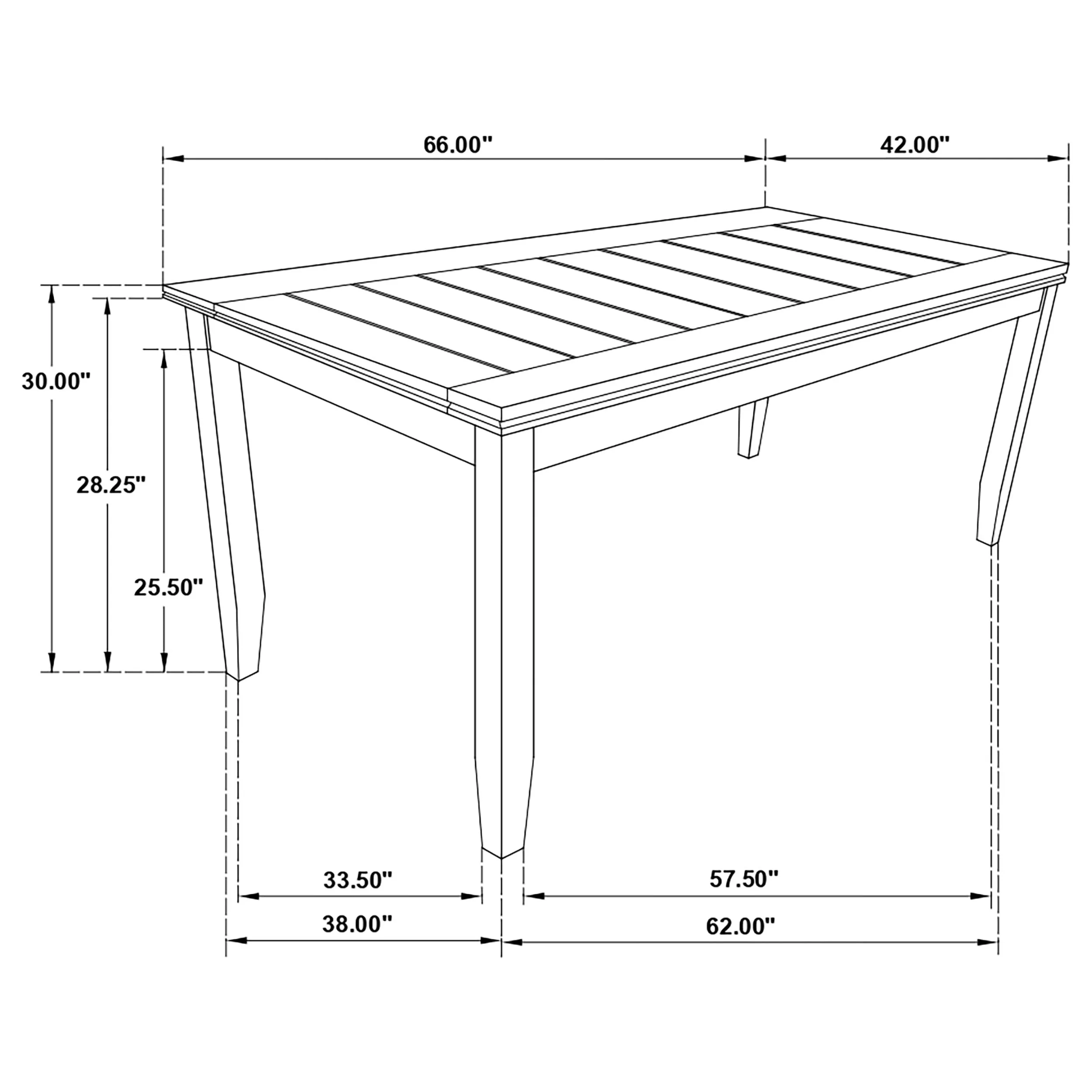 Dalila Rectangular 66-inch Wood Dining Table Cappuccino