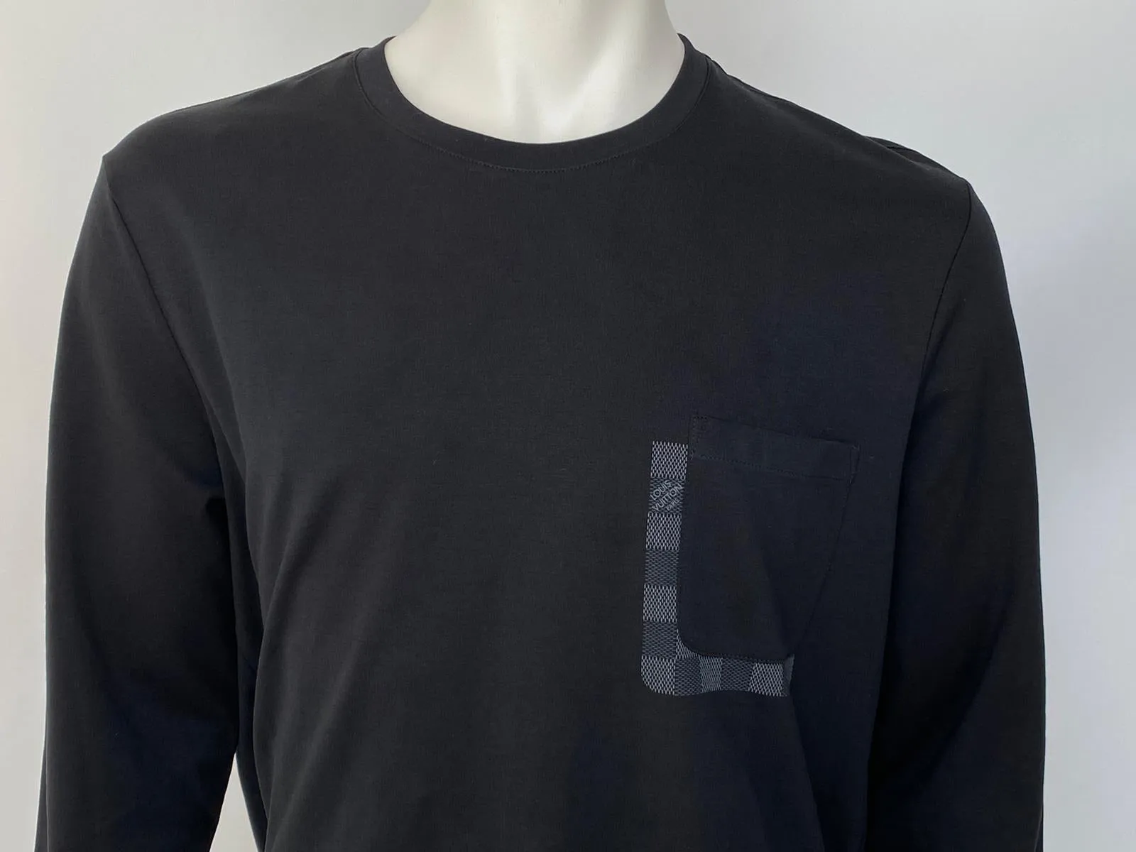 Damier Pocket Printed Long Sleeve T-Shirt